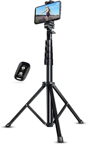 New in box! UBeesize 51" Selfie Stick/Tripod Combo with Extendable Tripod Stand with Bluetooth Remote for iPhone Android Phone, Heavy Duty Aluminum, Lightweight, Load capacity: 1 Kg