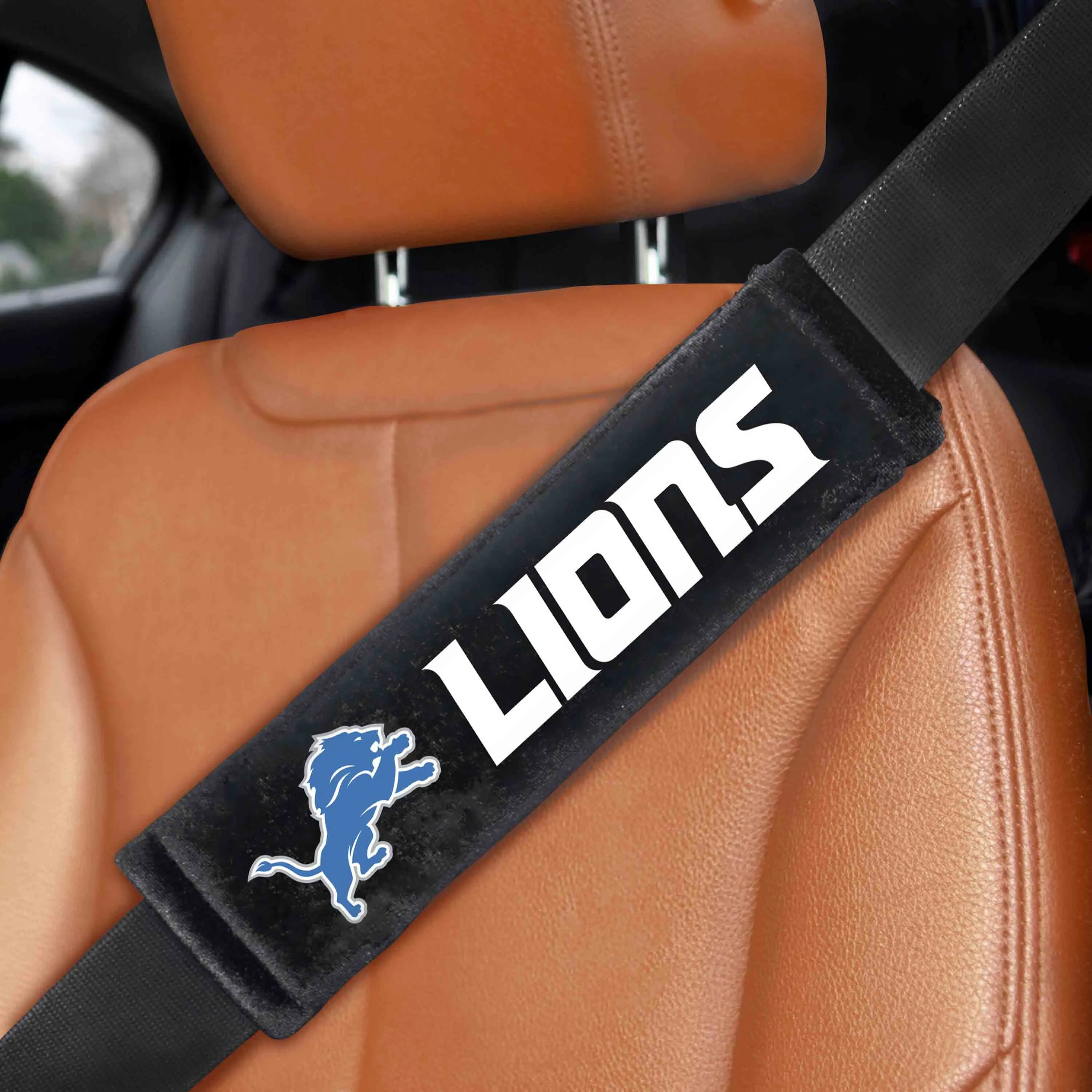 NFL - Detroit Lions Embroidered Seatbelt Pad - Pair