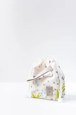 Not Forgotten Flowers print Small project bag. Special KnitterBag design. Summer Flowers collection