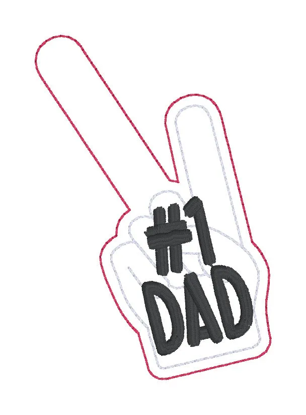 Number One Dad snap tab machine embroidery design (single & multi files included) DIGITAL DOWNLOAD