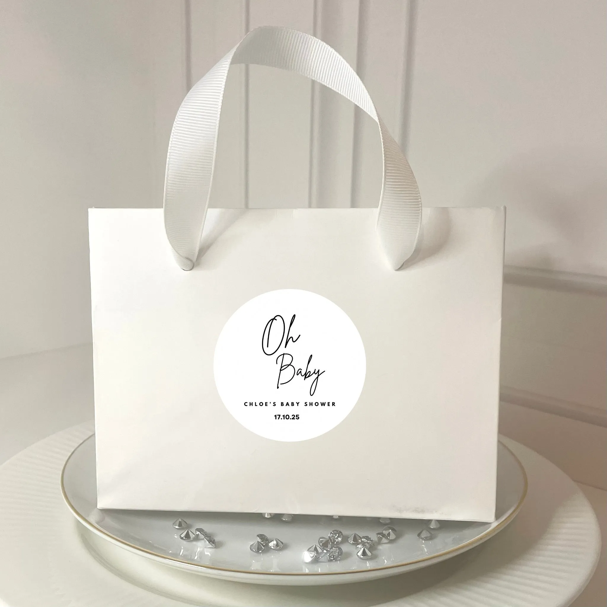 ‘Oh Baby’ Baby Shower Favour Gift Bags - 2 sizes (Pack of 6)