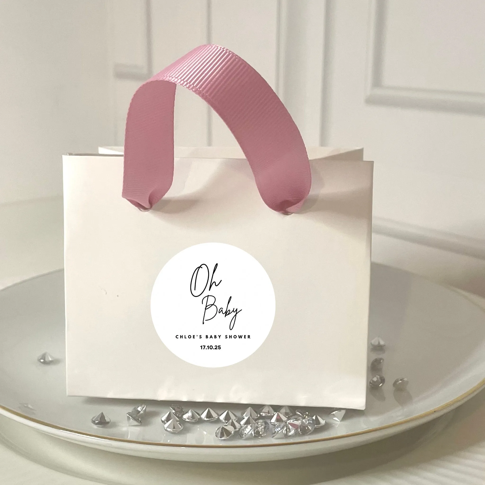 ‘Oh Baby’ Baby Shower Favour Gift Bags - 2 sizes (Pack of 6)