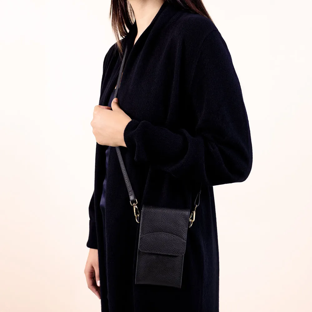 On the Move Leather Phone Bag in Bordeaux Red  | Available to ship March 4, 2025