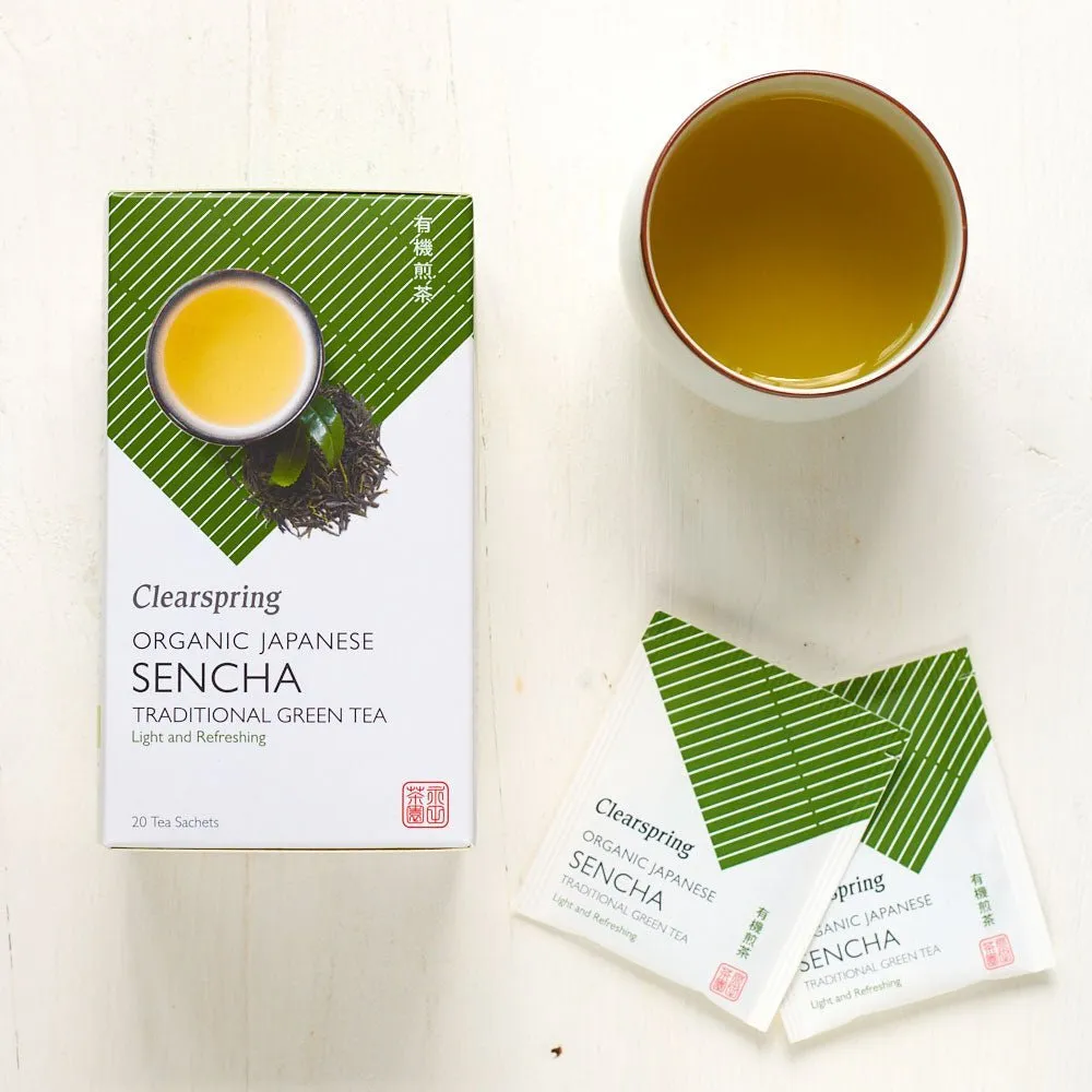 Organic Japanese Sencha Green Tea - 20 Tea Sachets (4 Pack)