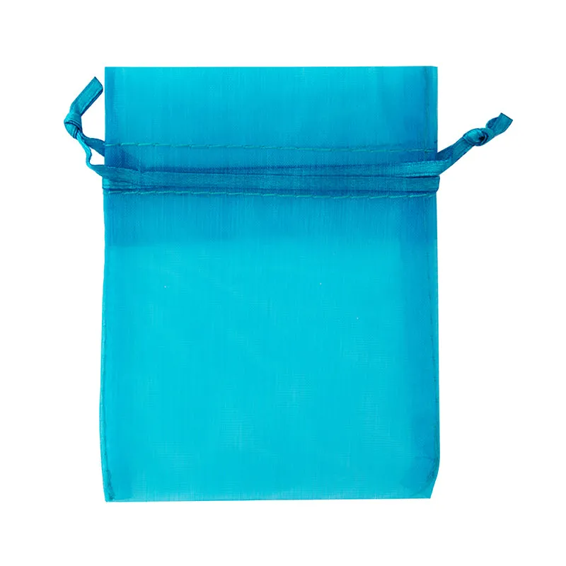 ORGANZA MINI 10CM X 7.5CM TURQ  7PC