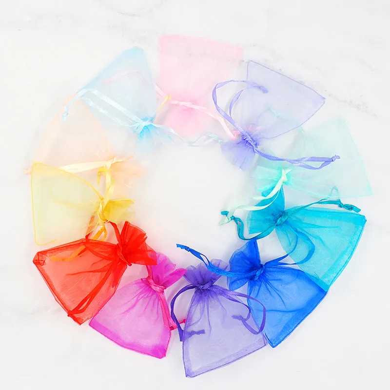 ORGANZA MINI 10CM X 7.5CM TURQ  7PC