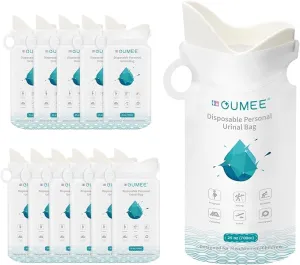 OUMEE 8/12/20/23/28 Pcs Emergency Disposable Urinal Bags, 700 ML Camping Pee Bags Unisex Urine Bag Vomit Bag for Travel Traffic Jam Portable Toilet Bag for Men Women