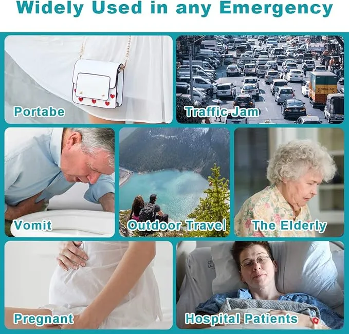 OUMEE 8/12/20/23/28 Pcs Emergency Disposable Urinal Bags, 700 ML Camping Pee Bags Unisex Urine Bag Vomit Bag for Travel Traffic Jam Portable Toilet Bag for Men Women