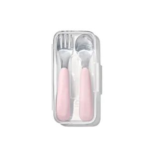 Oxo Tot On-the-Go Fork and Spoon Set (Blossom)