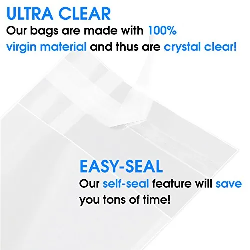 Pack It Chic - 5” X 7” (200/1000 Pack) Clear Resealable Polypropylene Bags - Fits 5X7 Prints, Photos, A2 A4 A6 Cards & Envelopes - Self Seal