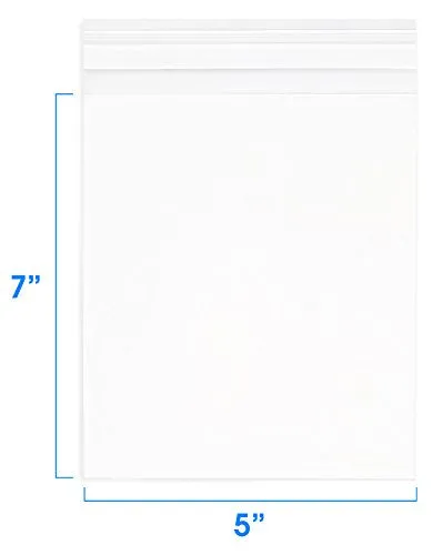 Pack It Chic - 5” X 7” (200/1000 Pack) Clear Resealable Polypropylene Bags - Fits 5X7 Prints, Photos, A2 A4 A6 Cards & Envelopes - Self Seal