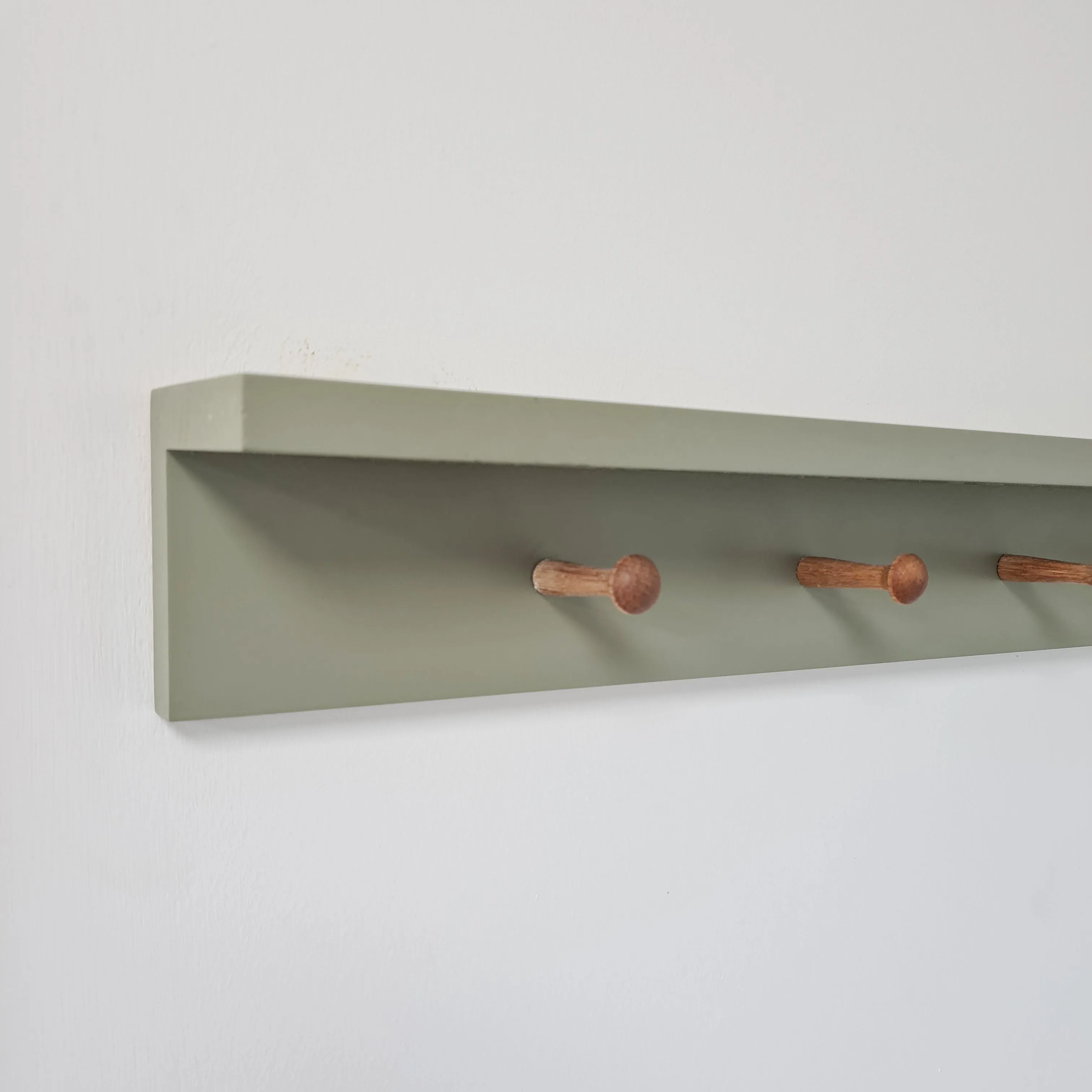 Painted Peg Rail with Shelf