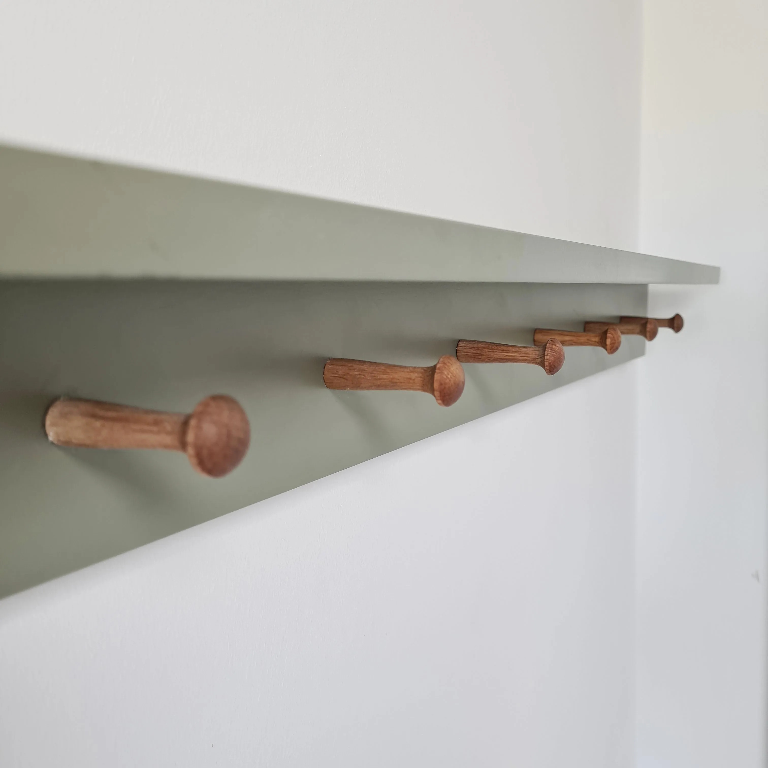 Painted Peg Rail with Shelf