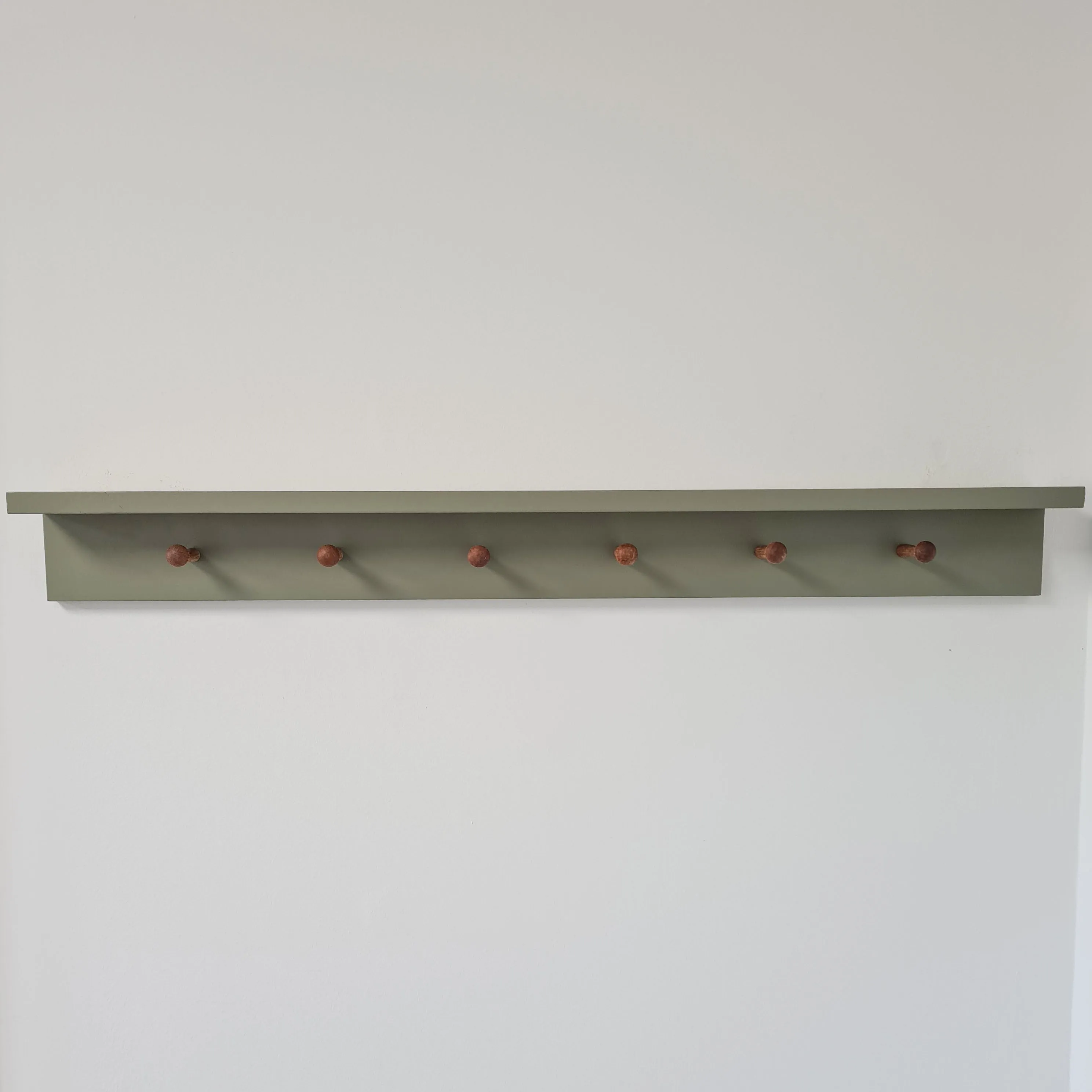 Painted Peg Rail with Shelf