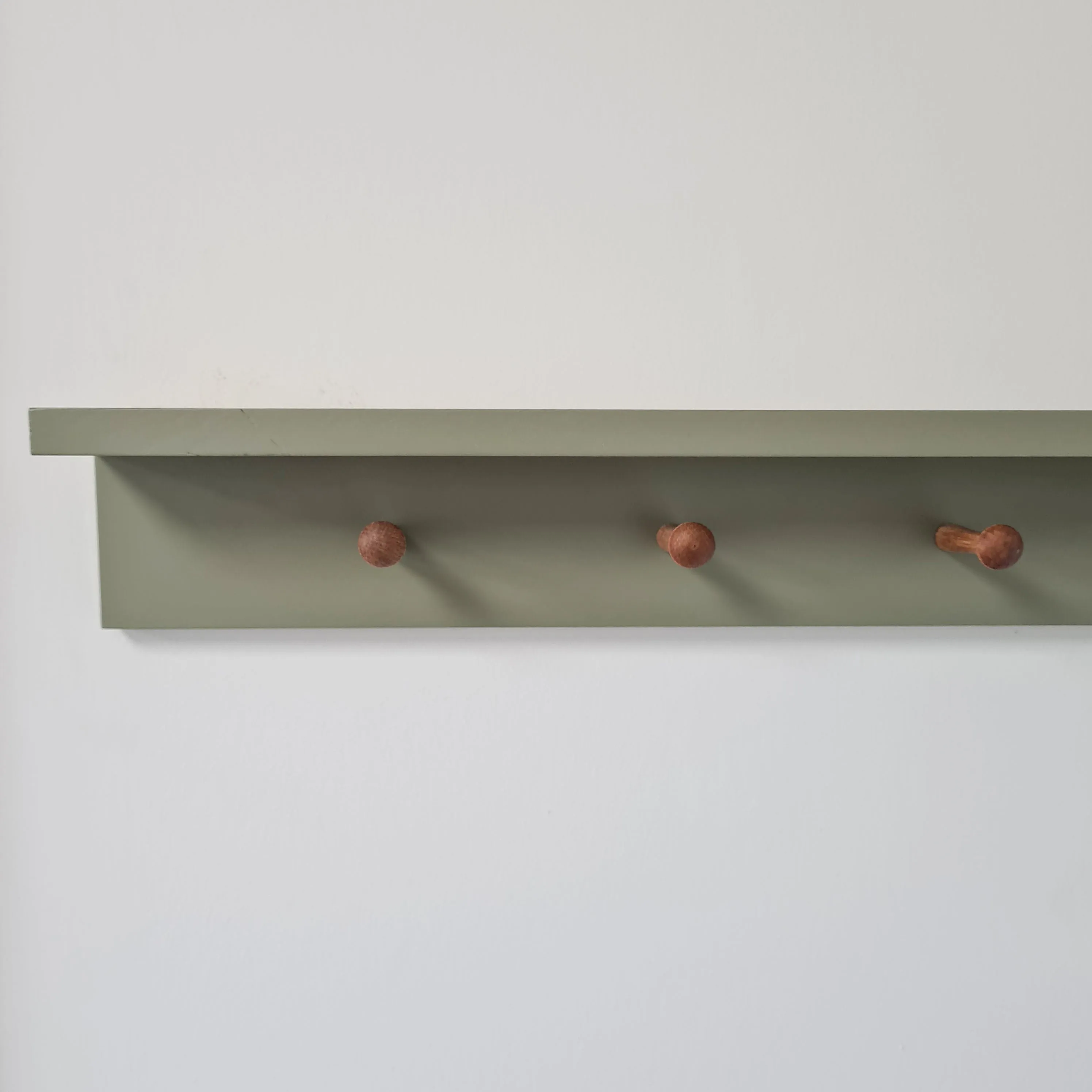 Painted Peg Rail with Shelf