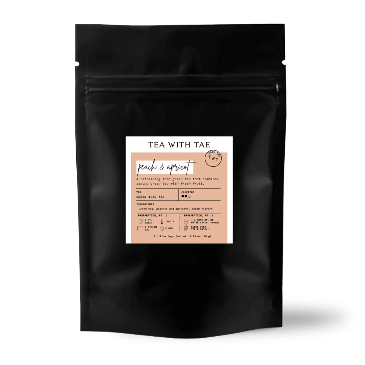 Peach & Apricot Iced Green Tea Sampler Pouch (2 Pillow Bags)