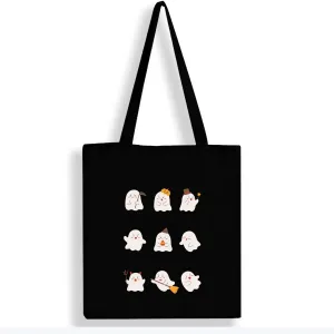 Peach Blossom Women's Cotton Printed Tote Bag With Zipper and Pouch