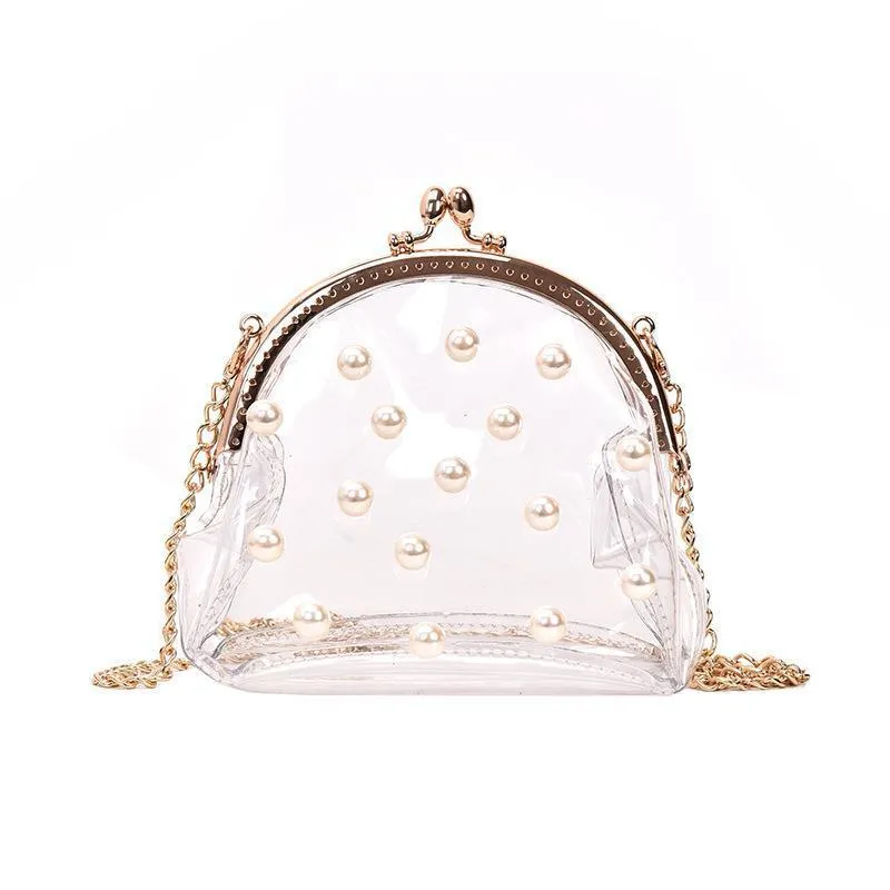 Pearl Jelly Chain Messenger Bag Women