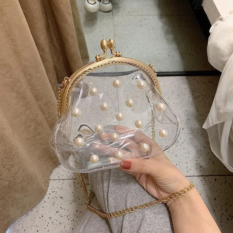 Pearl Jelly Chain Messenger Bag Women