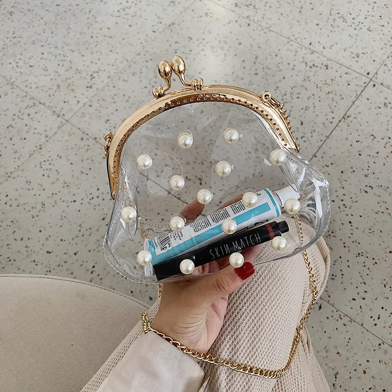 Pearl Jelly Chain Messenger Bag Women