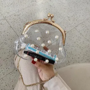Pearl Jelly Chain Messenger Bag Women
