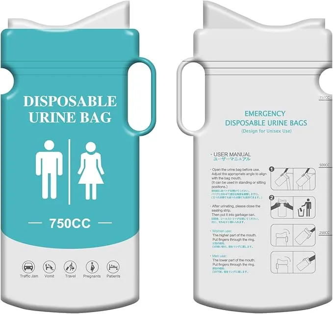 Pee Bags for Travel for Men12pcs Urinal Bags 750ML Disposable Urine Bag
