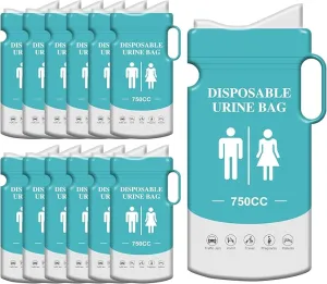 Pee Bags for Travel for Men12pcs Urinal Bags 750ML Disposable Urine Bag