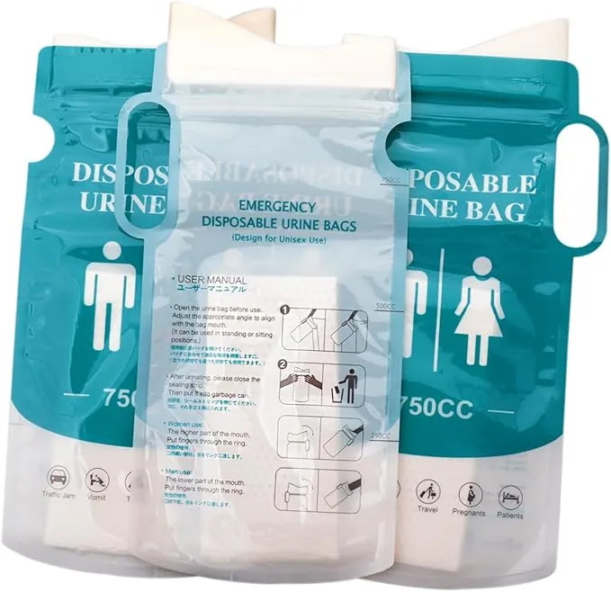 Pee Bags for Travel for Men12pcs Urinal Bags 750ML Disposable Urine Bag