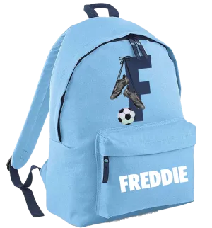 Personalised Football Initial & Name Backpack - other back pack colour options!