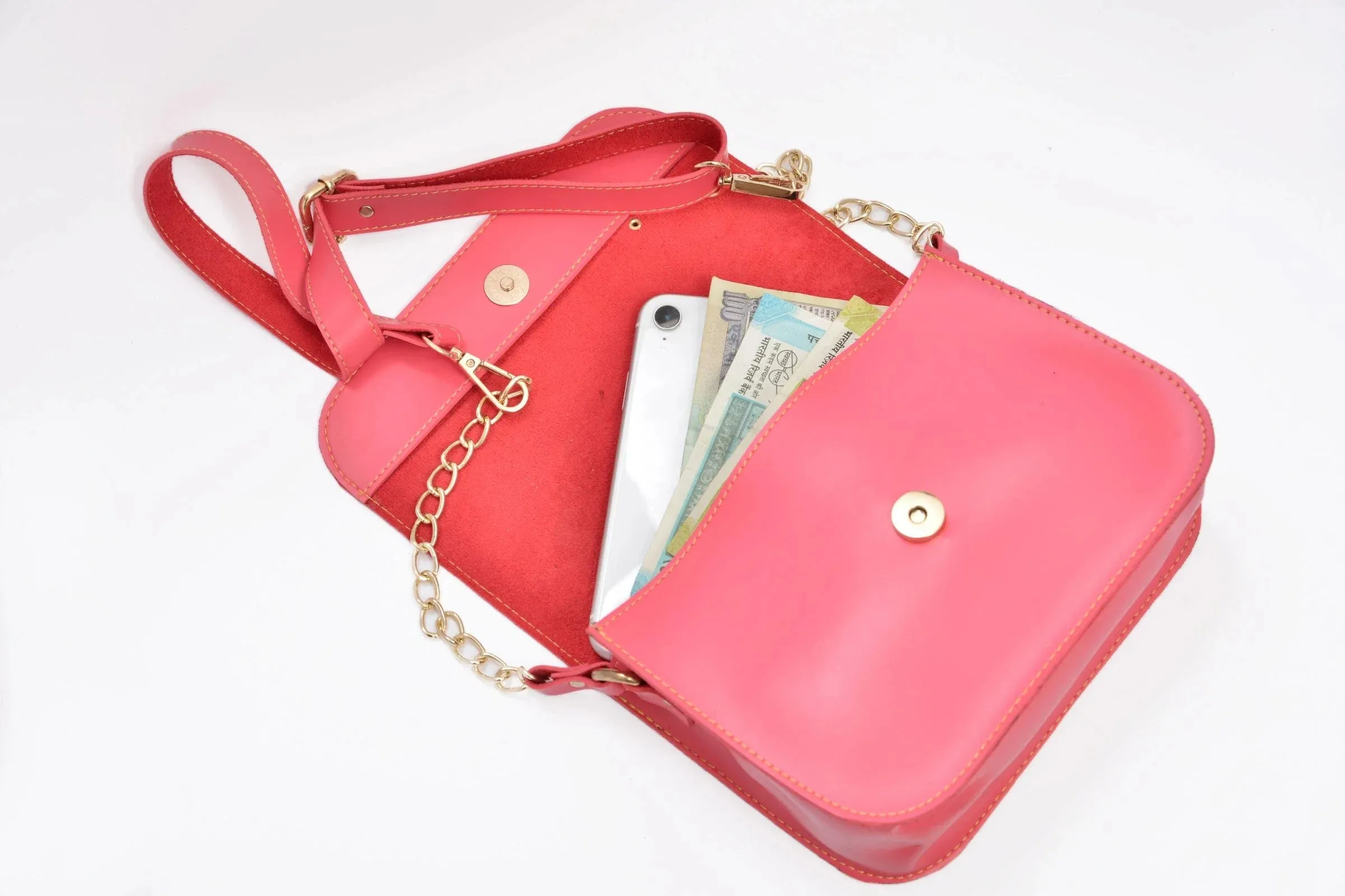 Personalized Chained Sling Bag - Pink