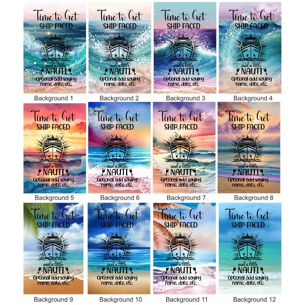 Personalized Custom Time to Get Shipped Faced and a Little Nauti Magnetic Door Sign Banner, Large Ship Door Decoration for Stateroom, Vacation, Birthday, Anniversary, Holiday, girls trip, graduation