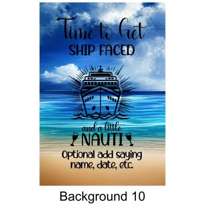 Personalized Custom Time to Get Shipped Faced and a Little Nauti Magnetic Door Sign Banner, Large Ship Door Decoration for Stateroom, Vacation, Birthday, Anniversary, Holiday, girls trip, graduation