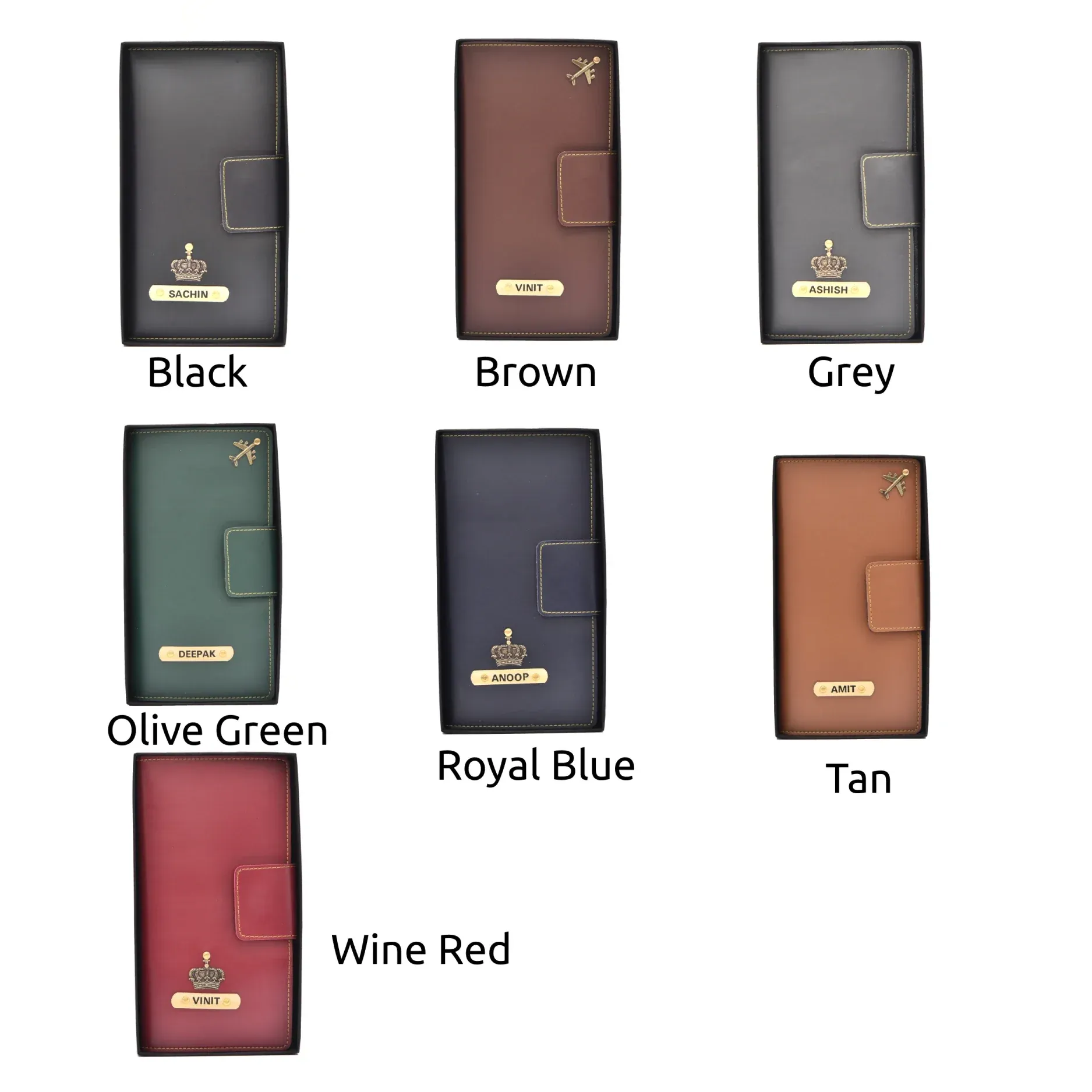 Personalized Travel Wallet (Buttoned) - Tan