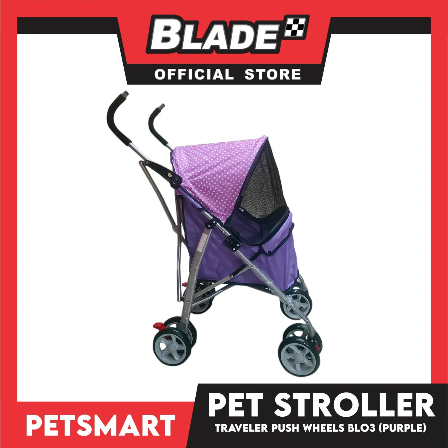 Pet Stroller Traveler Push Wheels BL03 (Purple)