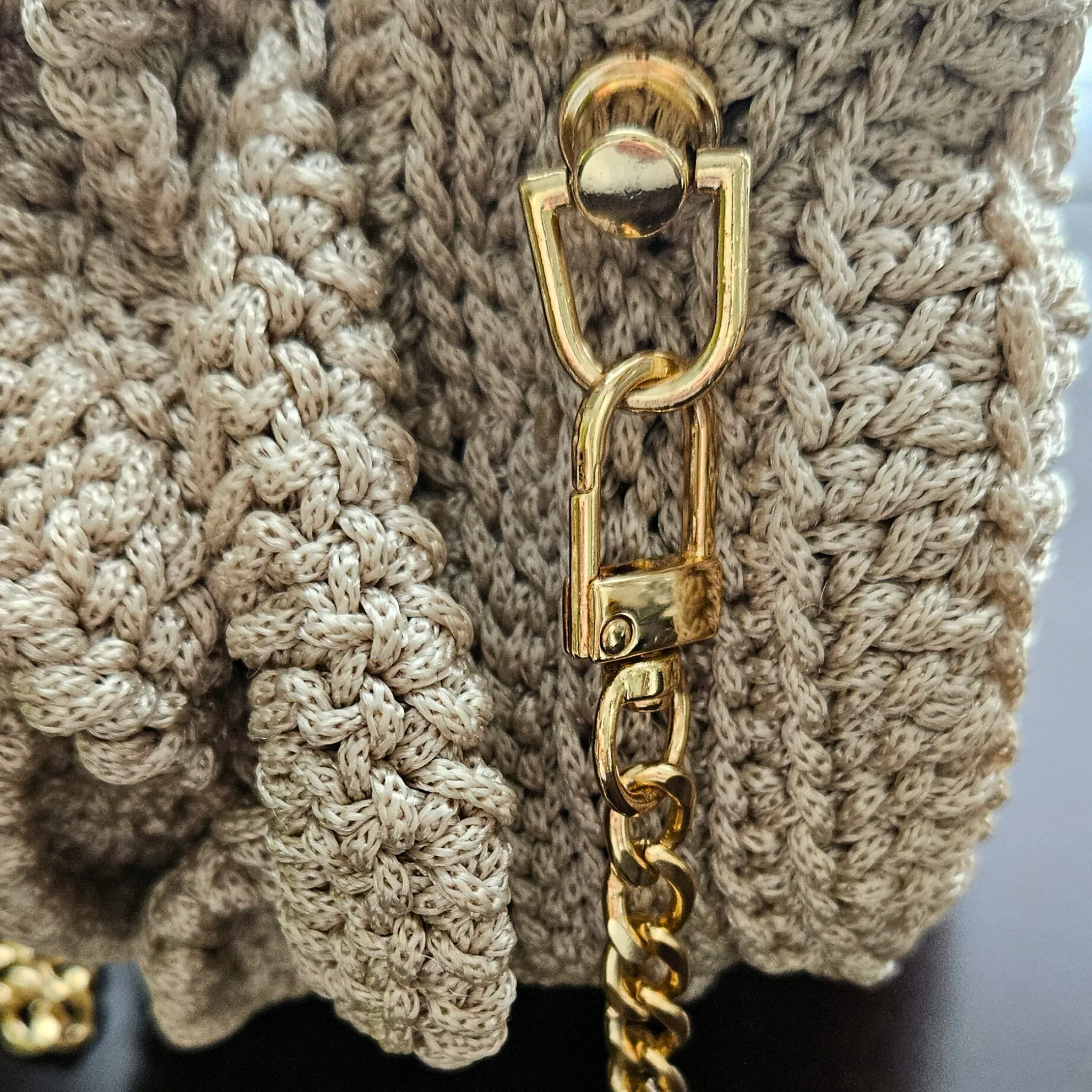 Petite Bloom Macramé Tote – Classic Bloom (With Handle)