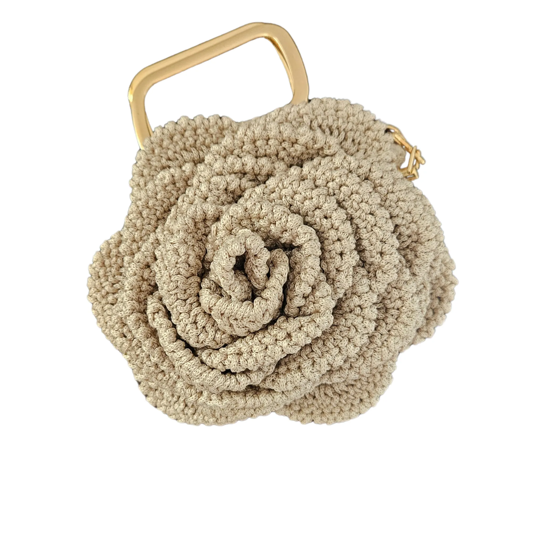 Petite Bloom Macramé Tote – Classic Bloom (With Handle)