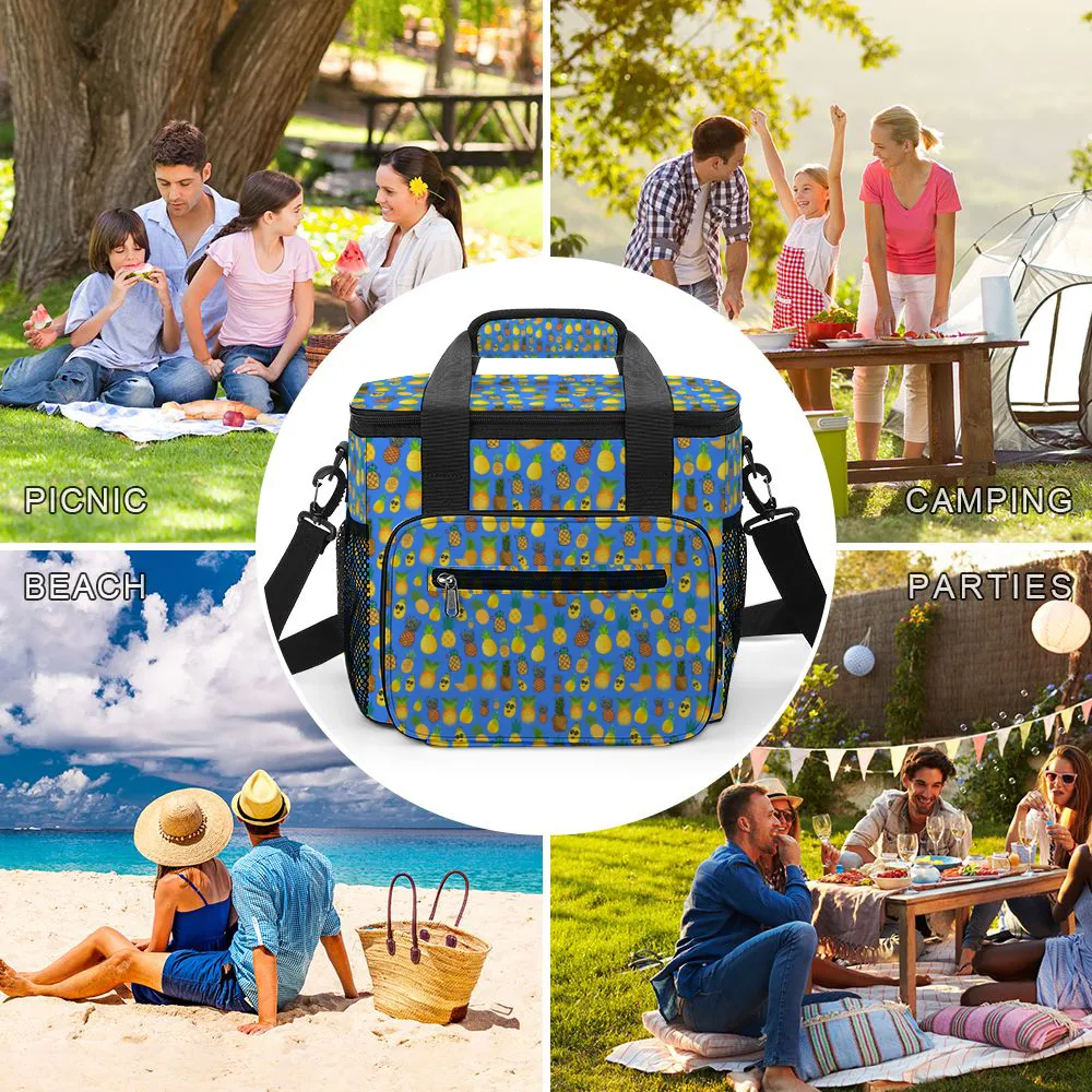 Pineapples Blue Multi Function Large Waterproof Bag