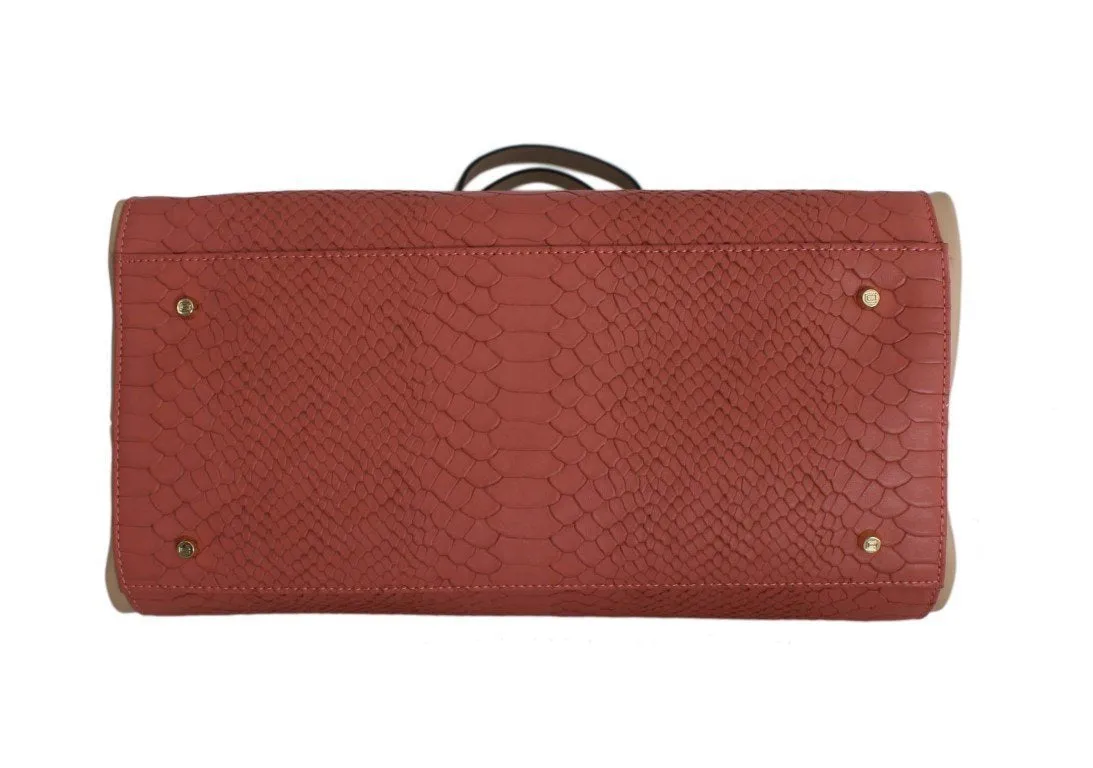 Pink Nude Hand Shoulder PVC Satchel Bag