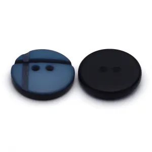 Plastic Button Blue Gray & Black