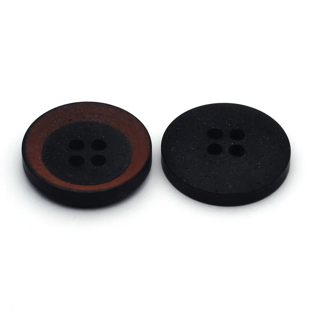 Plastic Button Brown & Black