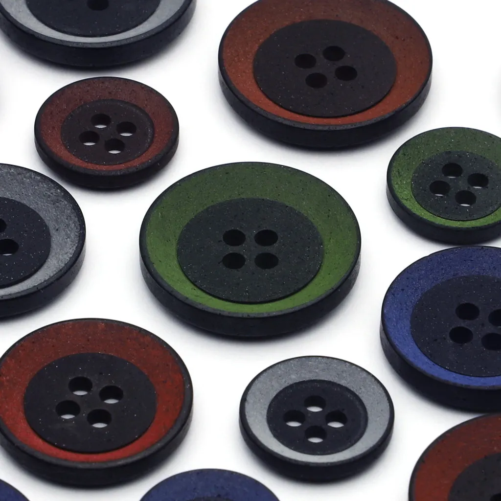 Plastic Button Brown & Black