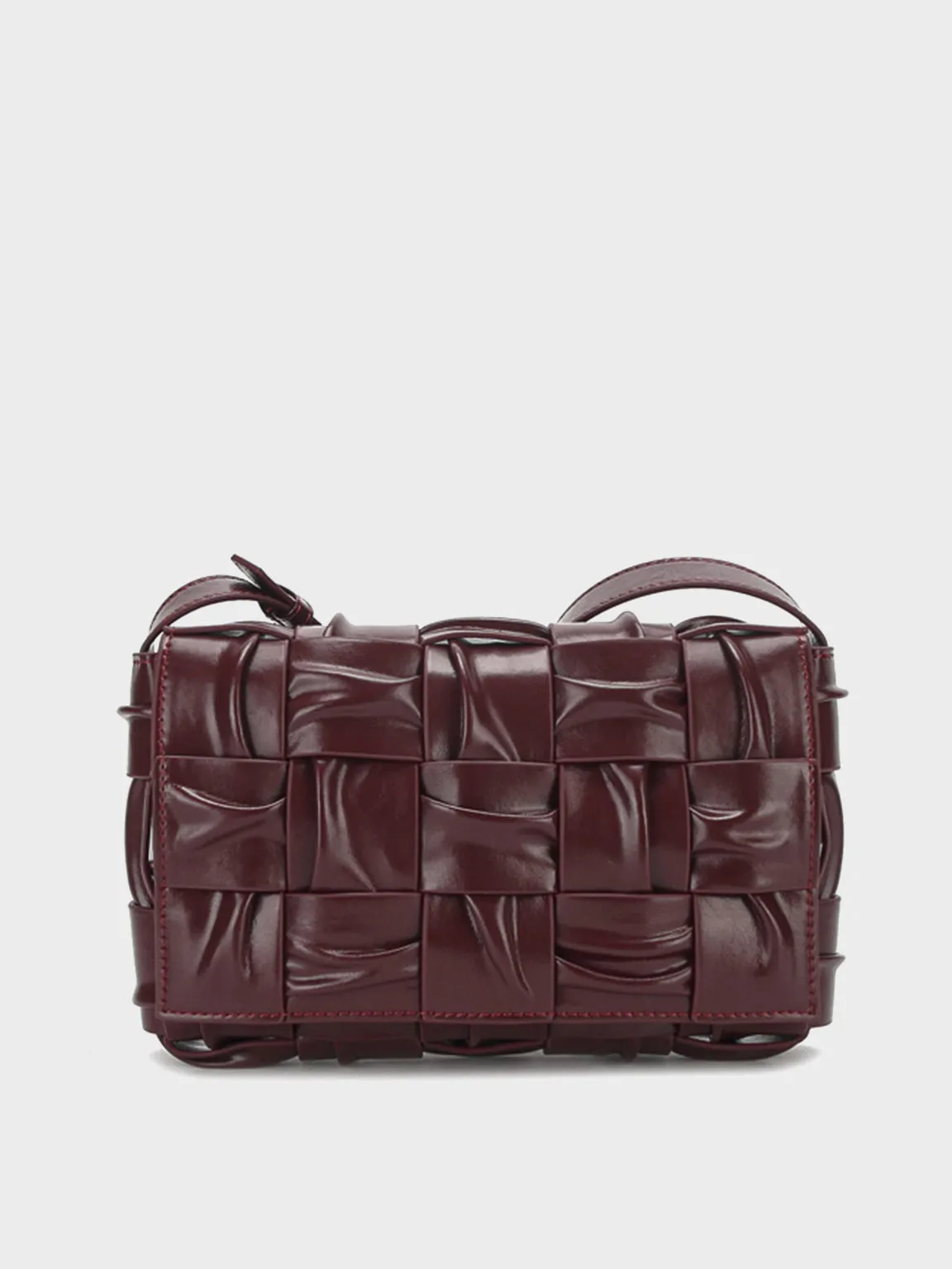 Pleated Cassette Shoulder Bag Woven Pillow Bag