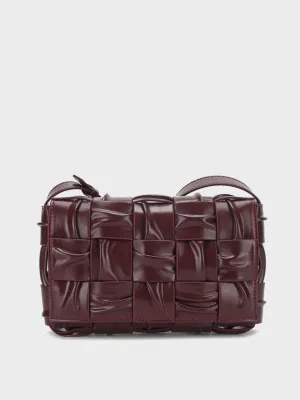 Pleated Cassette Shoulder Bag Woven Pillow Bag
