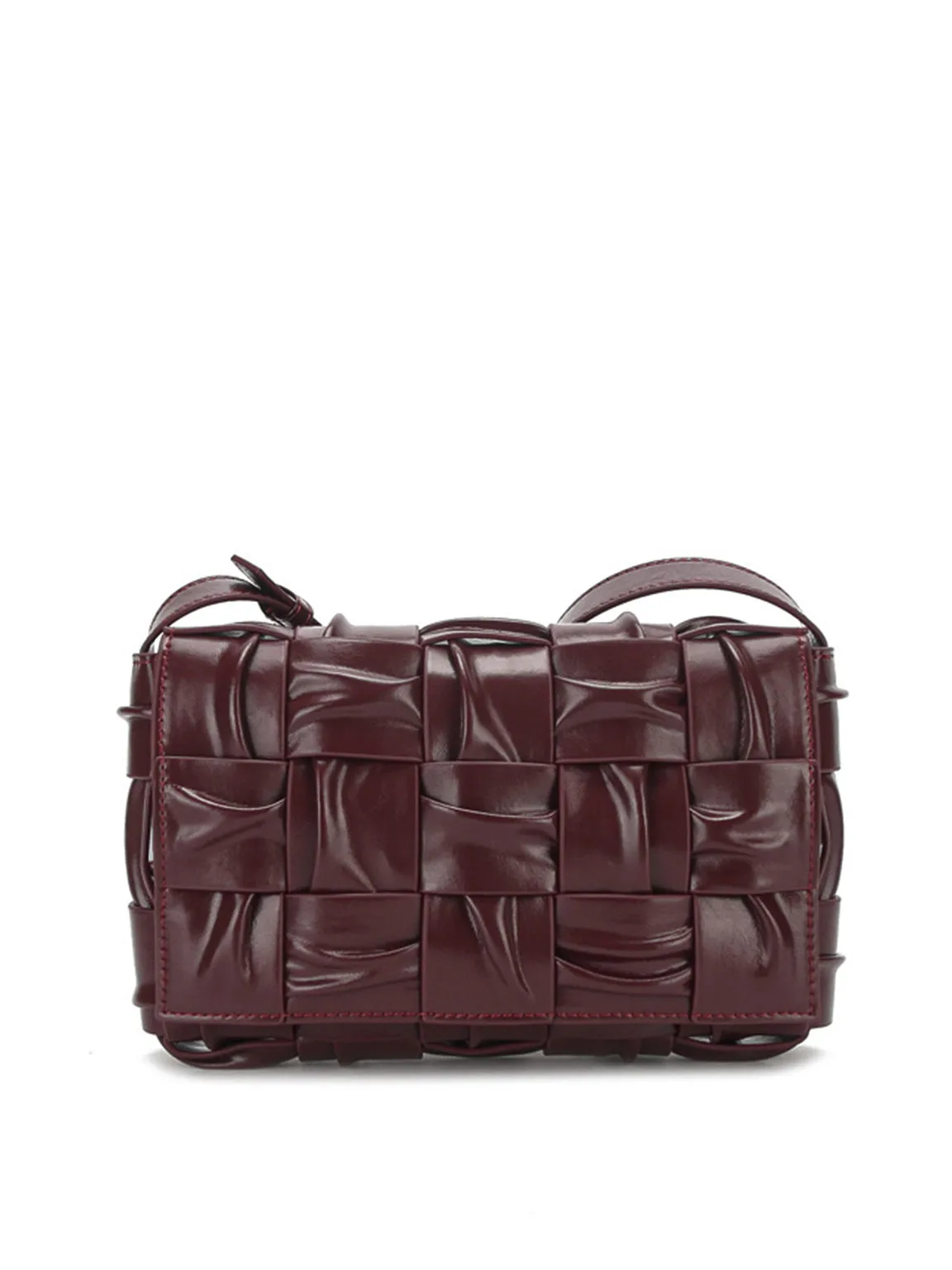 Pleated Cassette Shoulder Bag Woven Pillow Bag