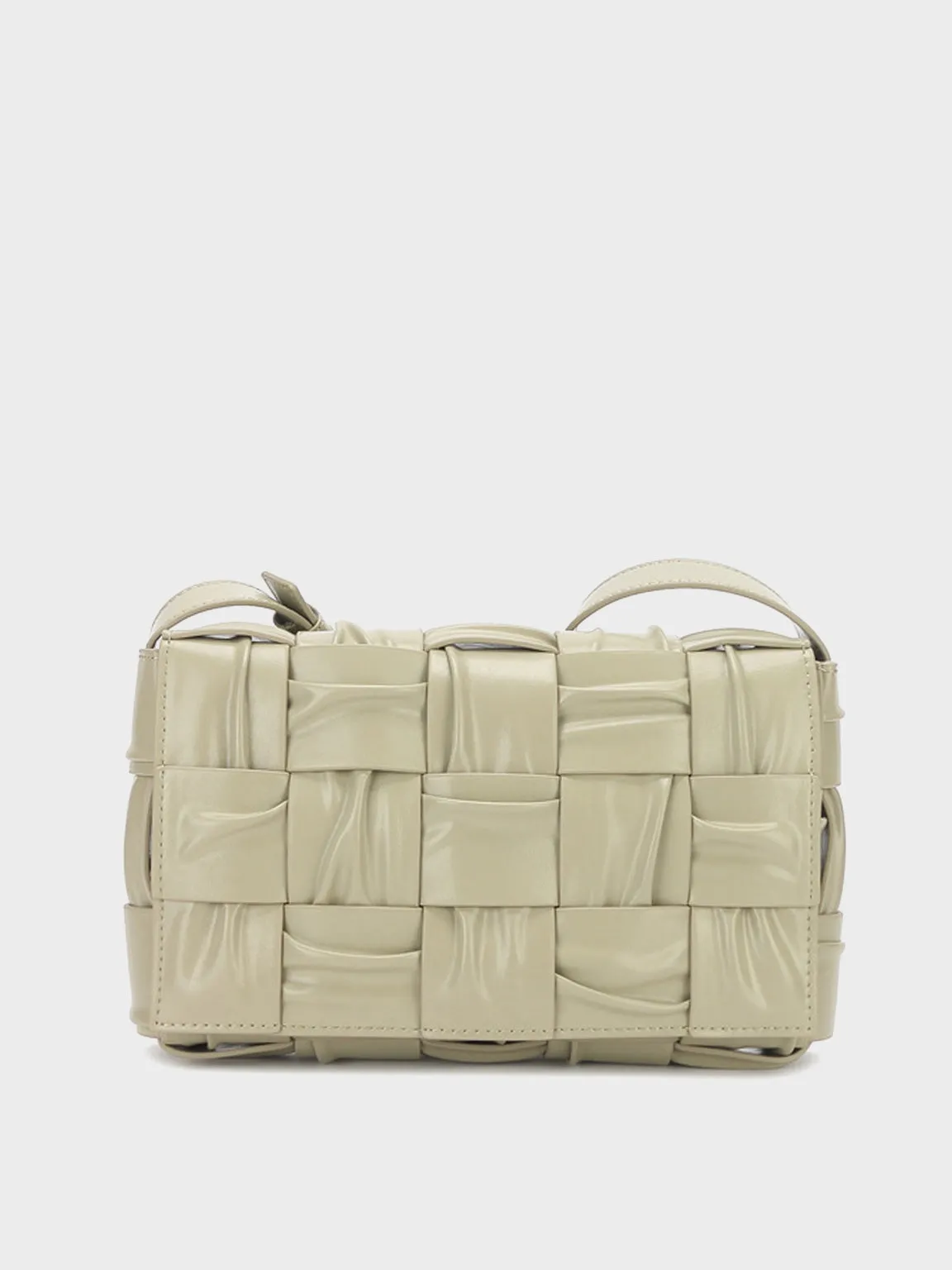 Pleated Cassette Shoulder Bag Woven Pillow Bag