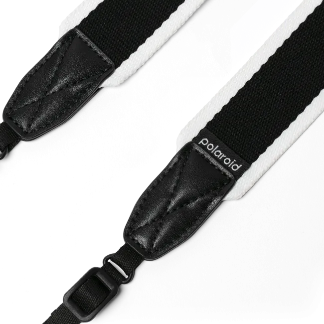 Polaroid flat camera strap - Black & White