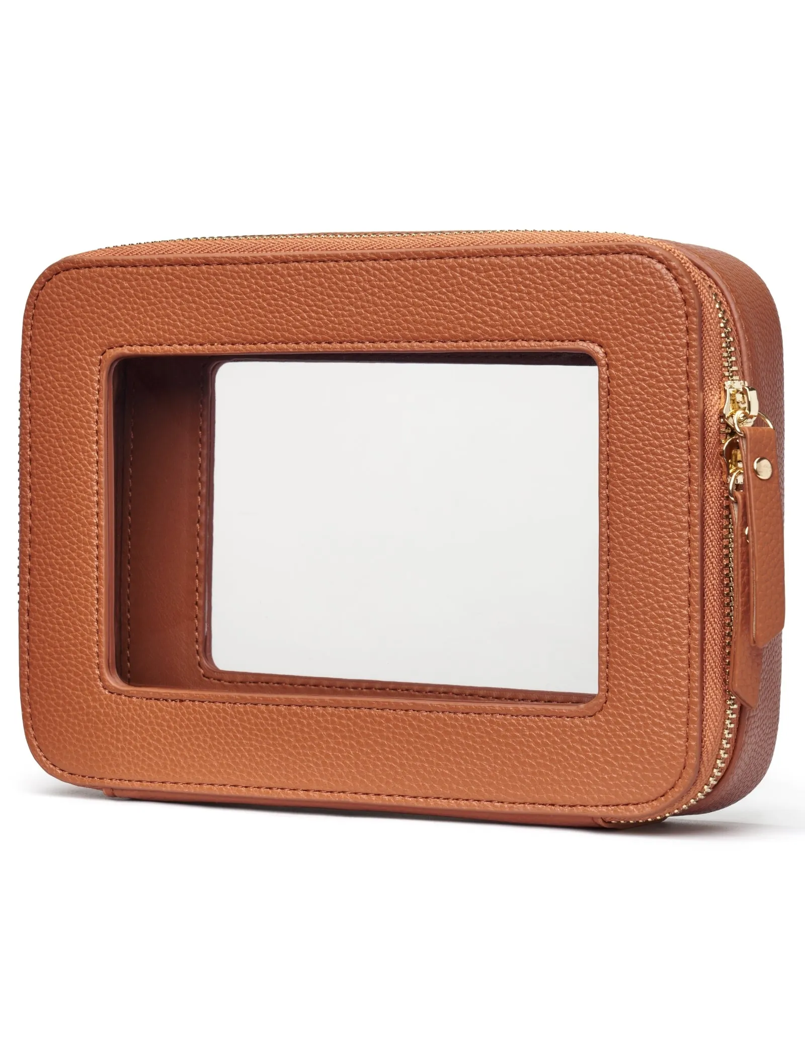 Popvibe Clear Makeup Bag, Medium, Brown