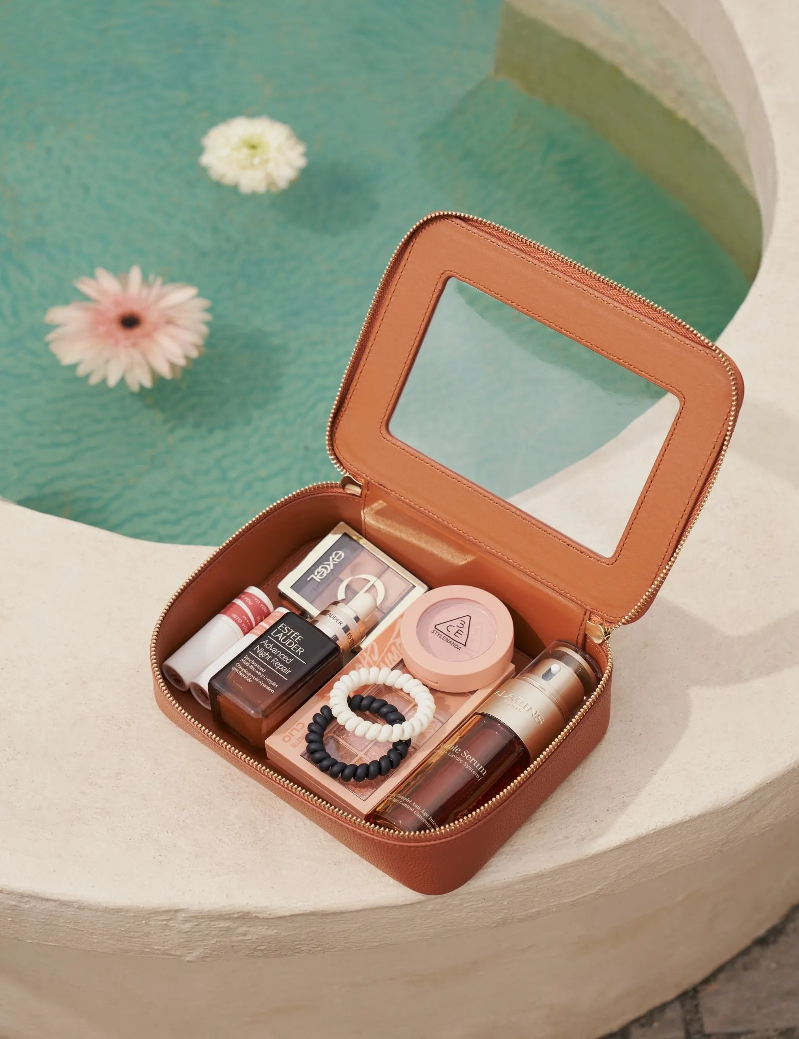Popvibe Clear Makeup Bag, Medium, Brown