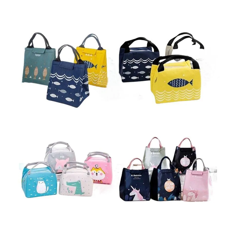 Portable Lunch Bag 1PC 5Sizes 27Sytles Thermal Insulated Bag