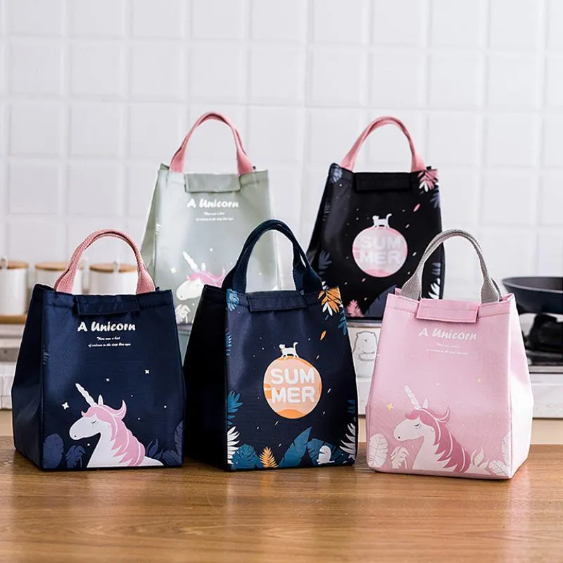 Portable Lunch Bag 1PC 5Sizes 27Sytles Thermal Insulated Bag